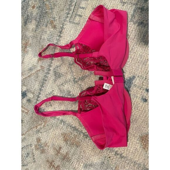 Victoria Secret very sexy push up without padding bra pink lace size 36D - Picture 2 of 6